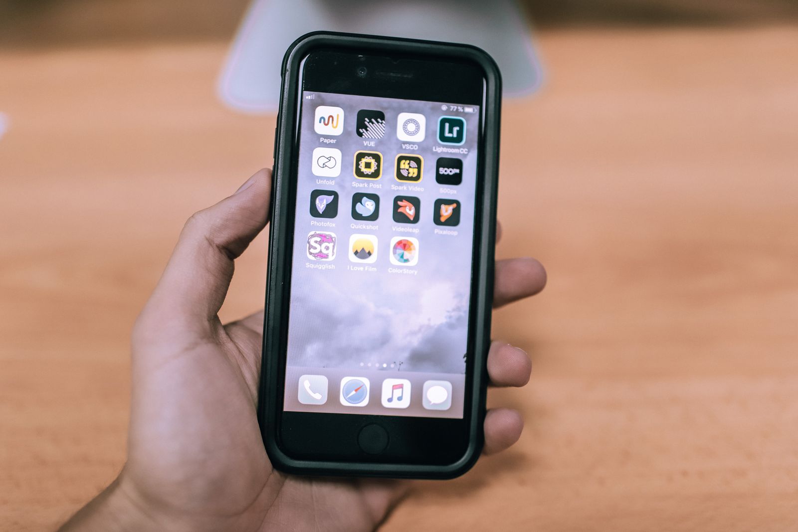 Écran de smartphone et galerie de photos